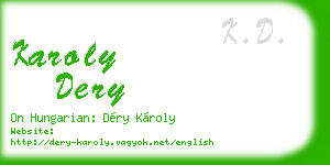 karoly dery business card
